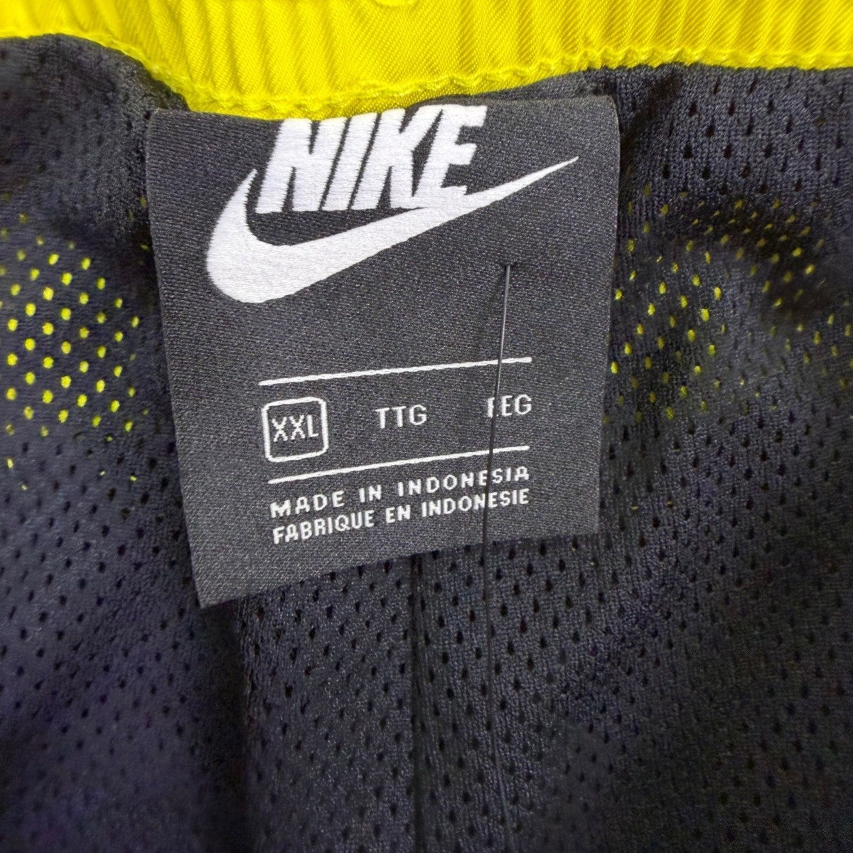 Nike Mens Black/Yellow Graphic Athletic Shorts  Fitness Mid-Thigh Design Sz XXL
