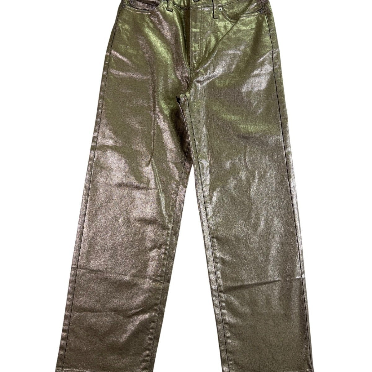 Banana Republic Womens Gold Metallic High-Rise Straight Jean Sz 27