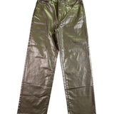 Banana Republic Womens Gold Metallic High-Rise Straight Jean Sz 27