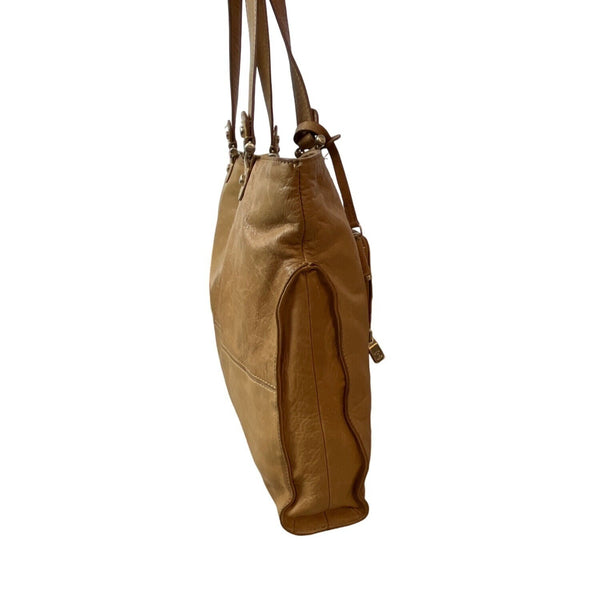 Liz Claiborne Women's Light Brown Leather Shoulder Bag Sz L