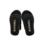 Sorel Boys Black Faux Fur Insulated Waterproof Slip-On Winter Boots Size 7