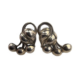 Kalo Sterling Silver Womens Floral Clip Screw On Earrings Handcrafted Intricate