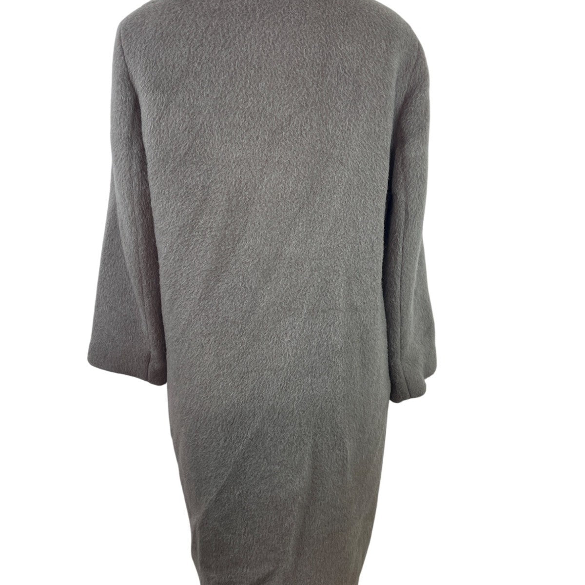 Purificacion Garcia Women's Gray Alpaca Long Buttoned Coat With Pockets Sz 42