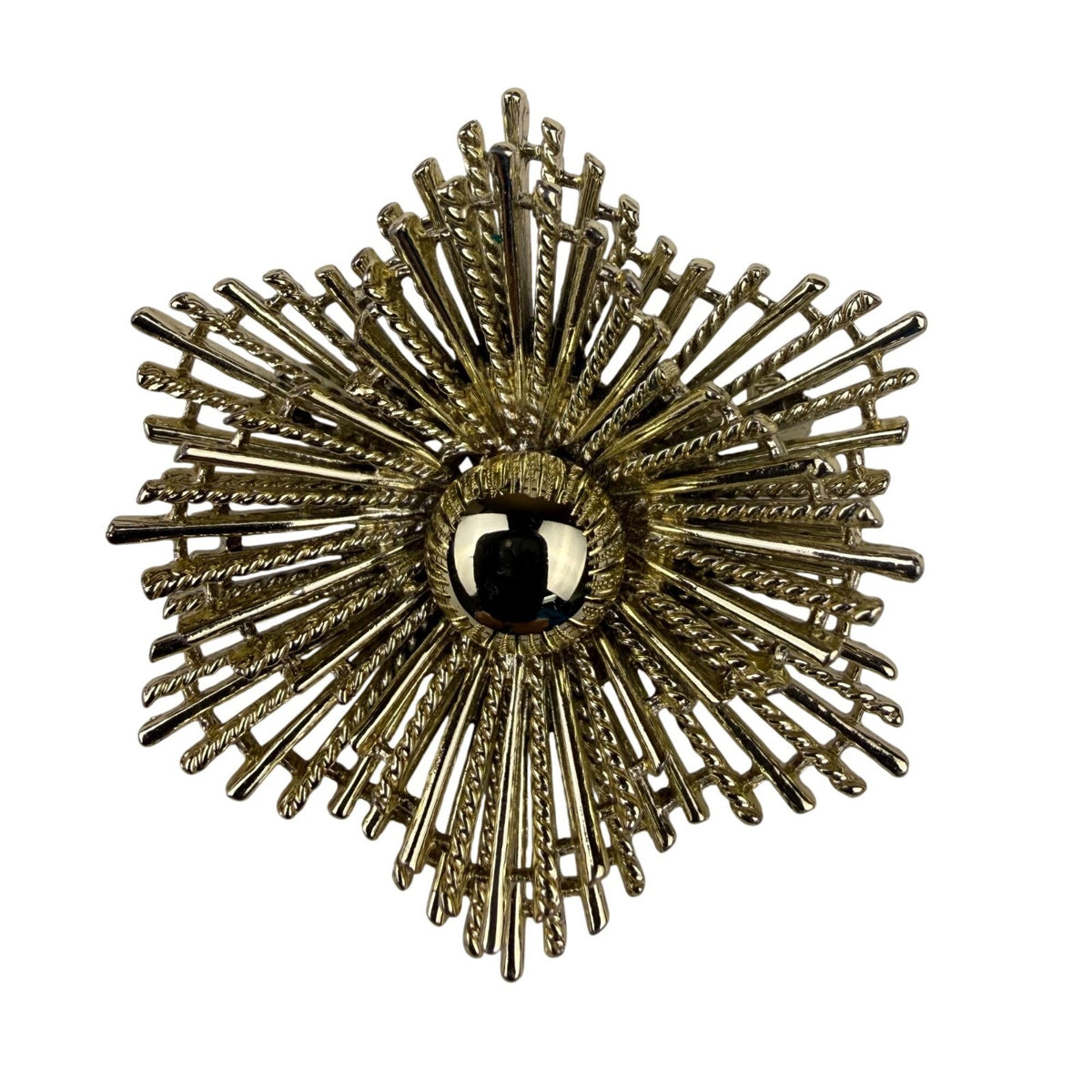 Vintage Lisner Gold Tone Womens Abstract Starburst Brooch Pin Fashion Jewelry