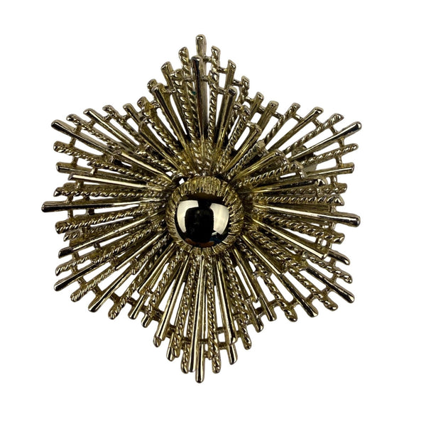 Vintage Lisner Gold Tone Womens Abstract Starburst Brooch Pin Fashion Jewelry