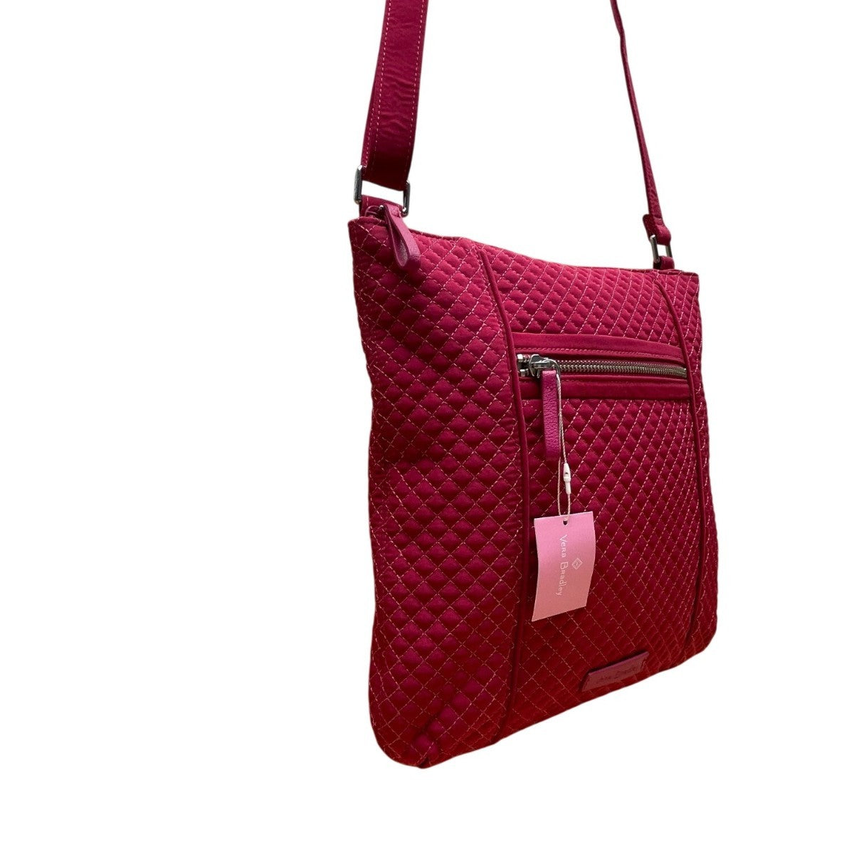 Vera Bradley Women’s Pink Quilted Zipper Closure Iconic Hipster Crossbody Bag