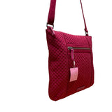 Vera Bradley Women’s Pink Quilted Zipper Closure Iconic Hipster Crossbody Bag