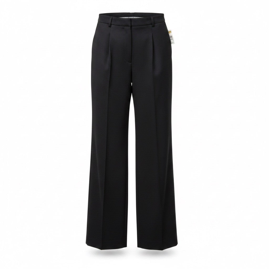 Talbots Womens Black Wool Blend Wide Leg Dress Pants Stretch High Rise Size 16