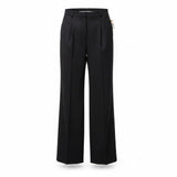 Talbots Womens Black Wool Blend Wide Leg Dress Pants Stretch High Rise Size 16
