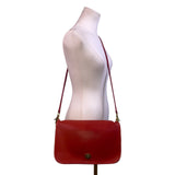 Coach Women’s Ruby Red Glove-Tanned Leather Turnlock Closure Crossbody Bag