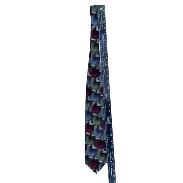 J. Garcia Mens Multicolor Geometric 100% Silk Tie Hand Sewn In U.S.A. Art-Inspir