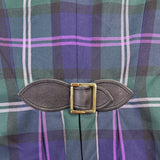Escada Womens Green & Purple Plaid Wool Blazer Jacket With Buckle Closures Size