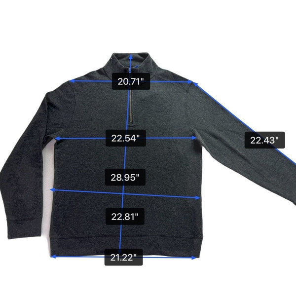 Banana Republic Mens Charcoal Quarter-Zip Pullover Sweater Stylish & Modern Sz L