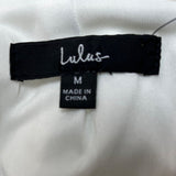 Lulus White Satin Midi Dress With Spaghetti Straps & Open Back Design Sz M - New