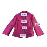 Tahari Womens Fuchsia Satin Blazer Jacket Elegant Structured Design Size 12 