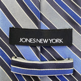 Jones New York Mens Blue Striped Silk Tie Diagonal Classic Pattern Business 58