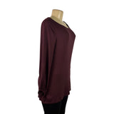 Ann Taylor Women’s Burgundy Long Sleeve Top Shirt Size S - New