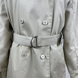 London Fog Women's Khaki Beige Double Breasted Trench Coat With Belt Sz 12 Reg