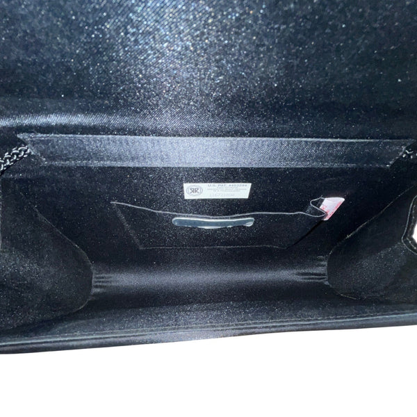 Valerie Stevens Black Evening Bag With Tassel Detail & Magnetic Snap Closure