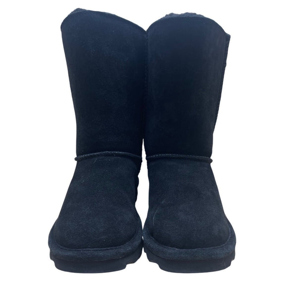 Bearpaw Women’s Black Cow Suede Faux Fur Lined Mid-Calf Winter Boots Size 6