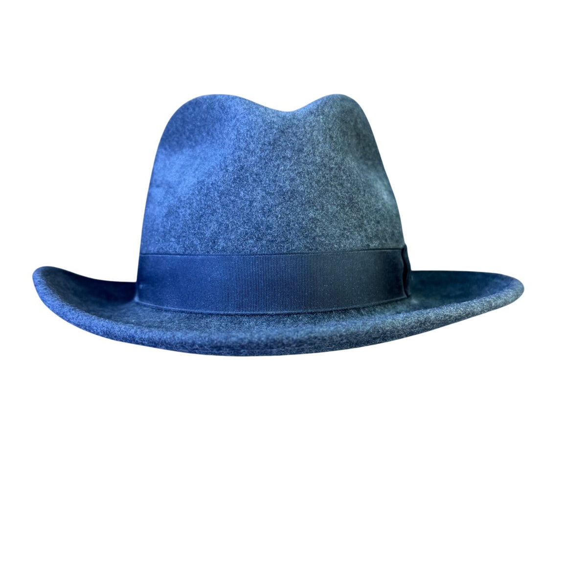 Country Gentleman Mens Gray Wool Fedora Hat Classic Design Ribbon Detail Size M