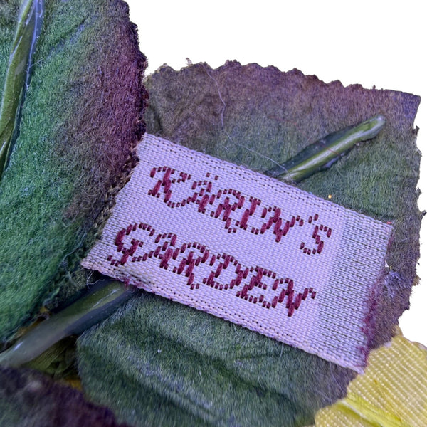 Karins Garden Womens Yellow Fabric & Beaded Daisy Brooch Pin Rock Sugar Design