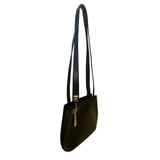 Valentino Orlandi Made In Italy Women’s Black Leather Gold Hardware Shoulder Bag