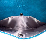 Aphison Women’s Blue Vegan Leather Adjustable Strap Zip Closure Shoulder Bag