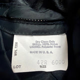 Vintage Mens Black Jacket W/ Faux Fur Collar Front Pockets & Gold Buttons Sz 42R