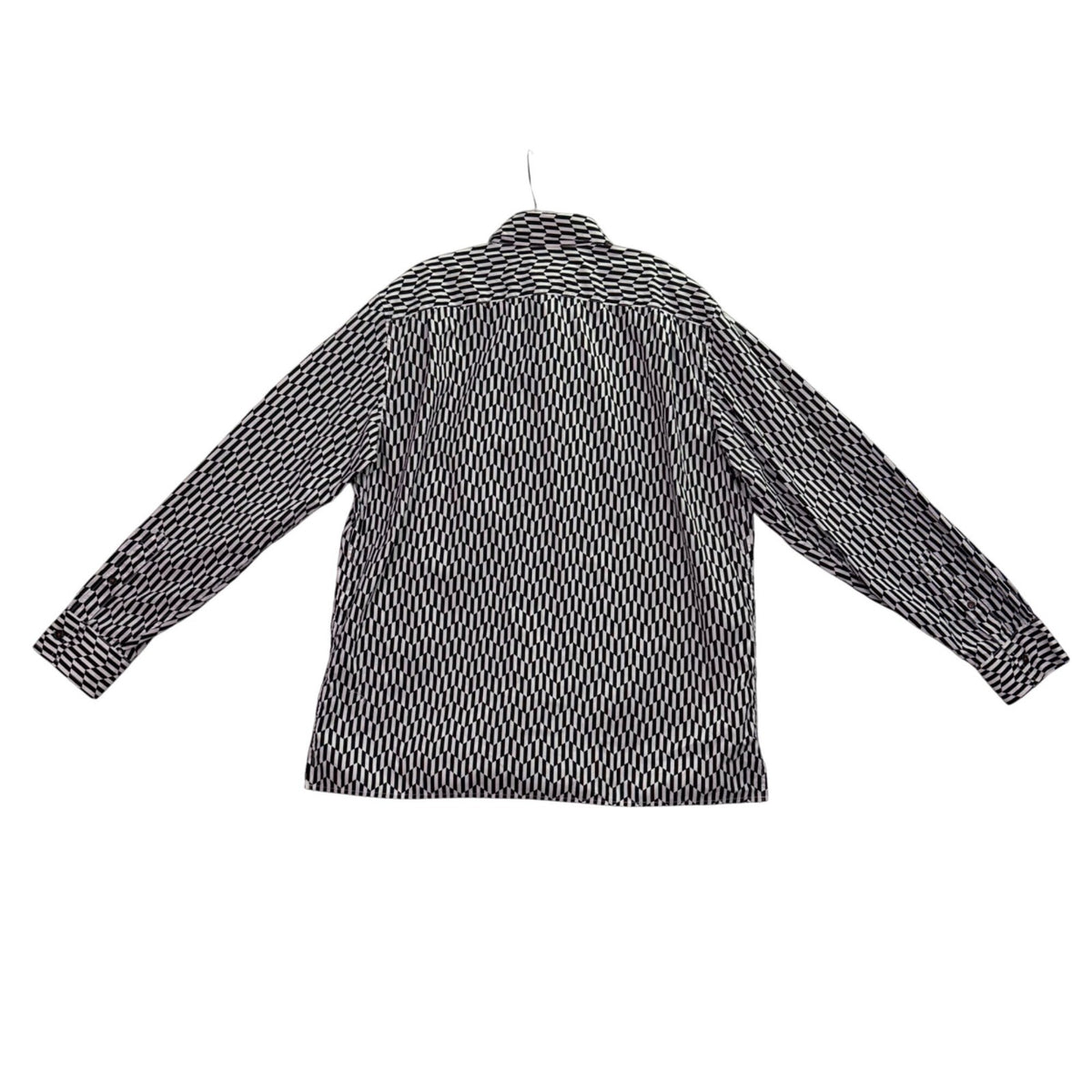 Michael Kors Mens Black & White Cotton Collared Button-Up Long Sleeve Shirt Sz L