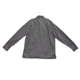 Michael Kors Mens Black & White Cotton Collared Button-Up Long Sleeve Shirt Sz L