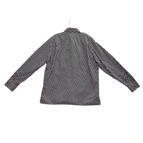 Michael Kors Mens Black & White Cotton Collared Button-Up Long Sleeve Shirt Sz L