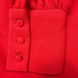 Ann Taylor Womens Red Shift Long Sleeve Dress With V-Neck Size 6