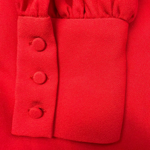 Ann Taylor Womens Red Shift Long Sleeve Dress With V-Neck Size 6