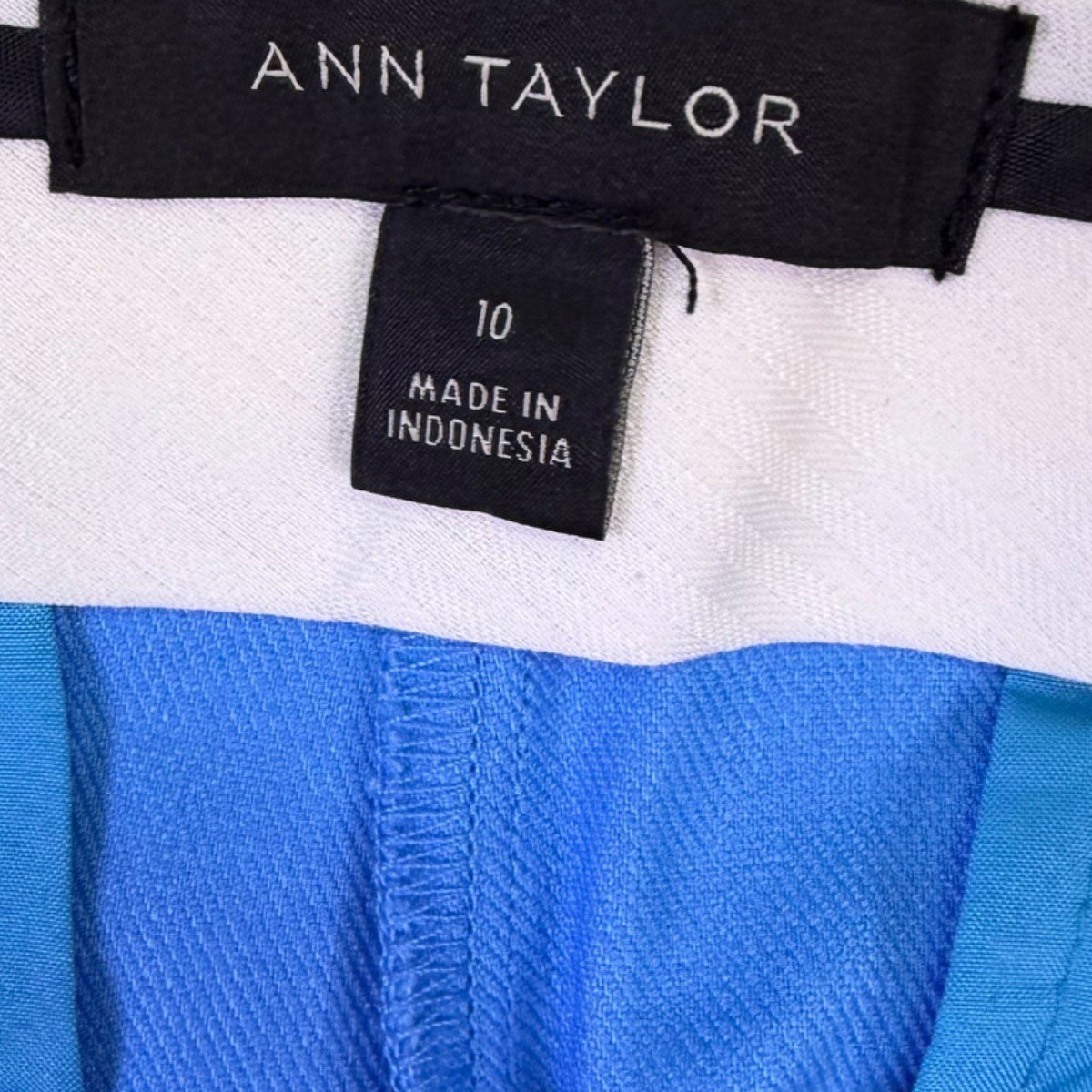 Ann Taylor Womens Blue Linen-Blend Slim Fit Dress Pants Size 10