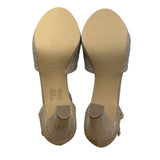 Paradox London Women’s Champagne Glitter T-Bar Nora Open Toe Heels Size 7M