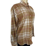 Banana Republic Women's Brown Plaid Button-Up Shirt Sz S