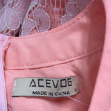 Acevog Womens Peach Lace Sleeveless High-Low Dress Size M
