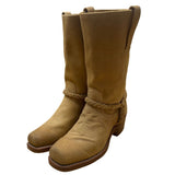 Frye Women’s Yellow Suede Braided Strap High Shaft Western Boots Size 8 1/2 M