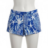 Lilly Pulitzer Womens Blue The Callahan Short With Starfish Coral Print Size 8