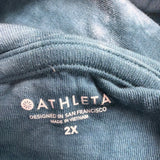 Athleta Womens Blue Tie Dye Cotton Hoodie Pullover Sweatshirt Size 2X