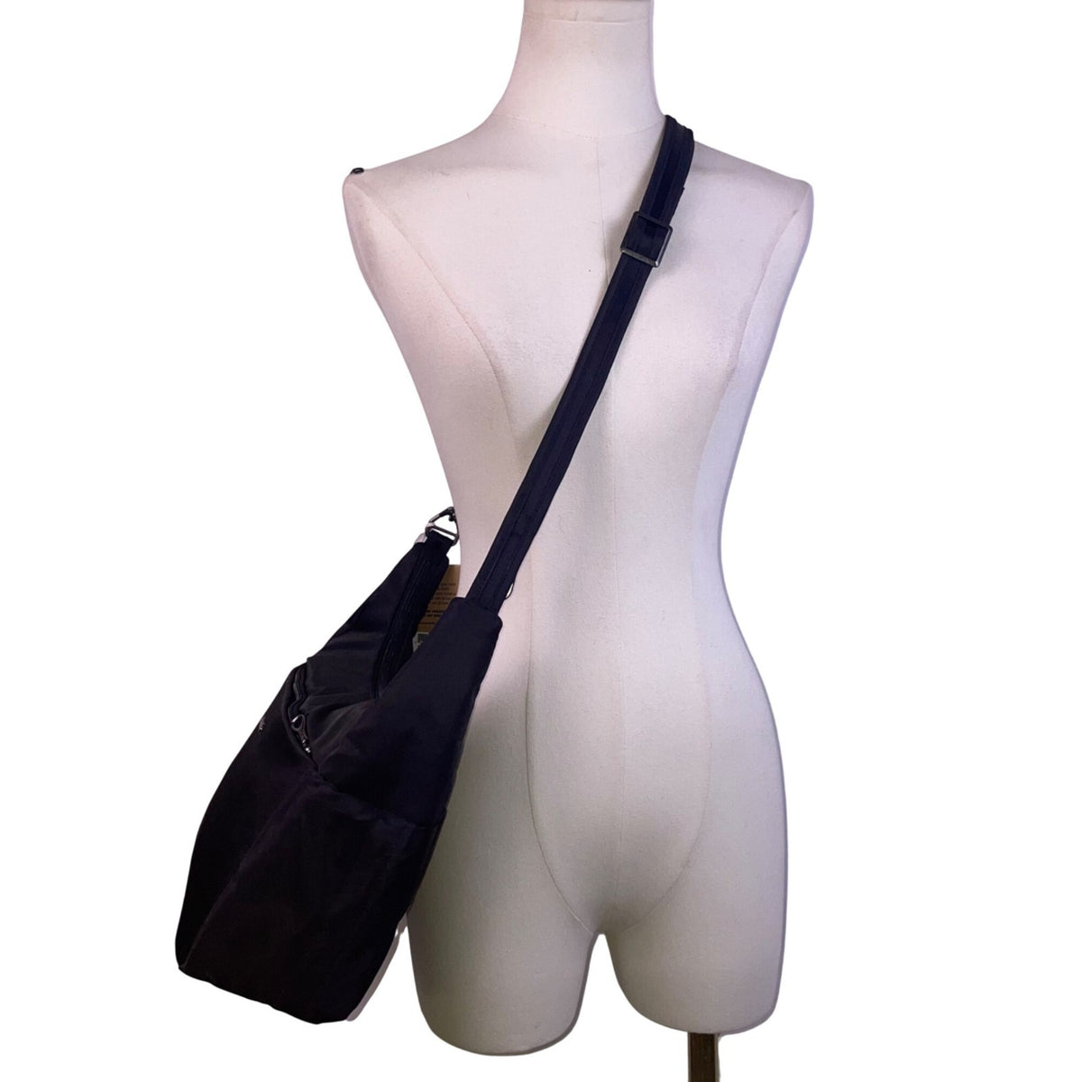 Pacsafe Women’s Black Nylon Adjustable Strap Rfid Anti-Theft Crossbody Bag