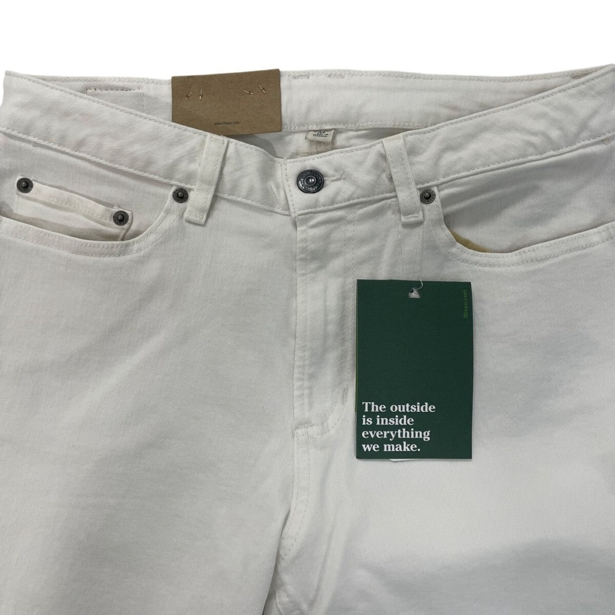 L.L.Bean Womens Beanflex White Jeans Favorite Fit Stretch Denim Size 12P - New