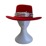 Vintage Dorfman Pasific Red Wool Felt Hat WMetalic  Ribbon