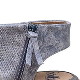 Sofft Women’s Gray Leather Zipper Closure  Open-Toe Block Heel Sandals Size 8M