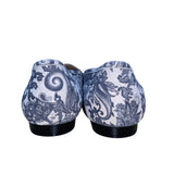 Bandolino Women’s Blue & White Leather Paisley Print Flat Loafers Size 8M