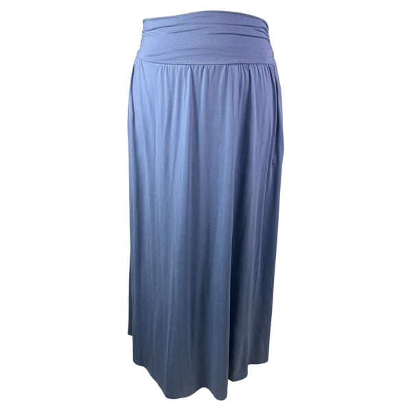 Doublju Womens Blue Polyester/Spandex Maxi Skirt Flowy Stretch Design Size 1X