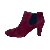 Bandolino Women’s Burgundy Suede Elastic Panel Zipper Closure Ankle Booties Sz 9