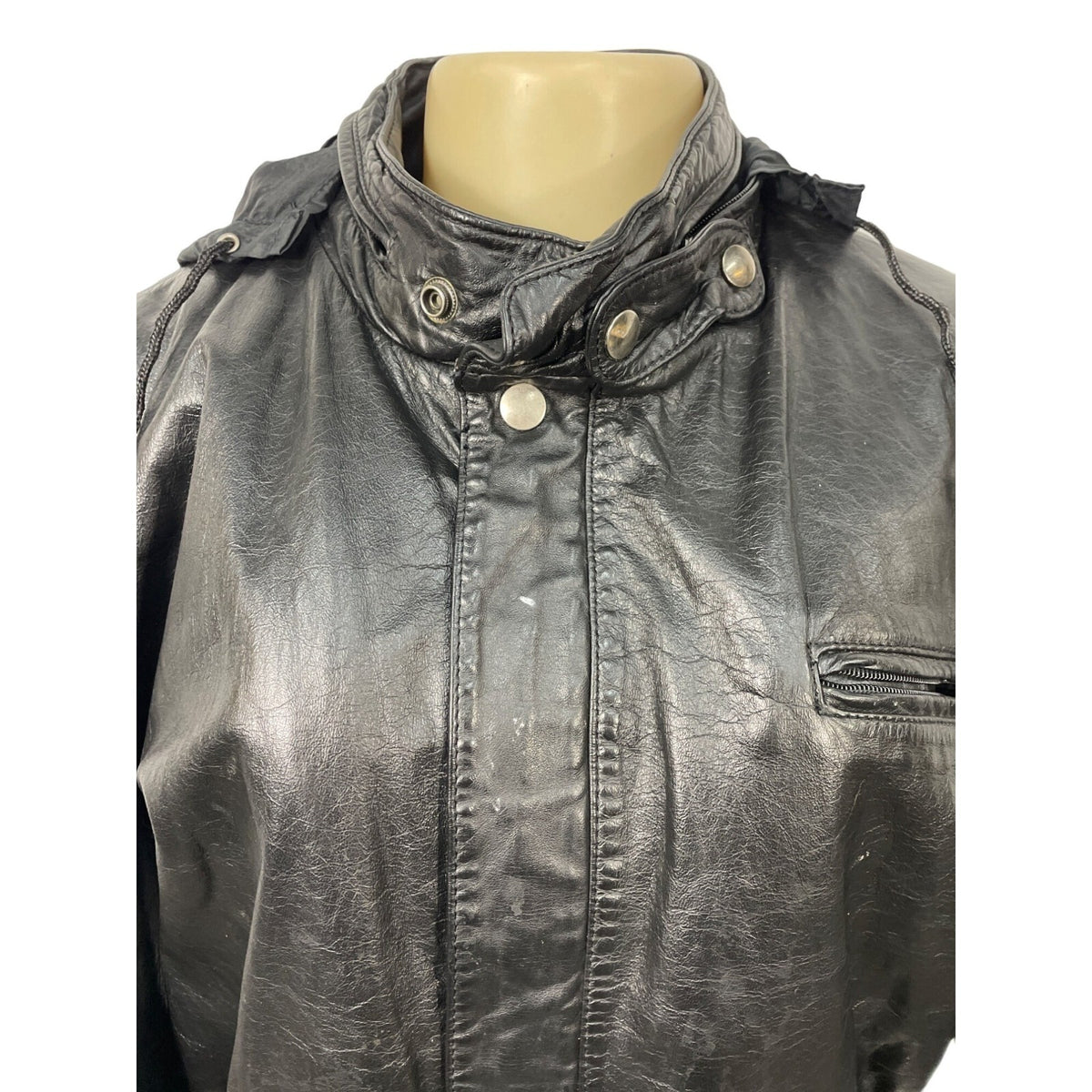 Vintage Berman's Men's Black Leather Jacket Size 44 - EUC