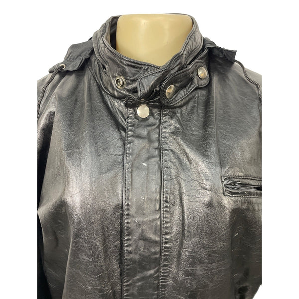 Vintage Berman's Men's Black Leather Jacket Size 44 - EUC
